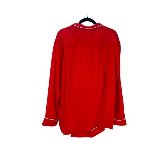 Chloe Kristyn Comfort Bamboo Long Pyjama Set Front Button Red Size Large NWT - Picture 5 of 11